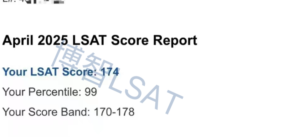 LSAT4月成绩单