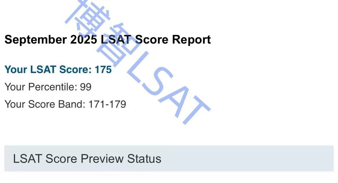 LSAT9月成绩单