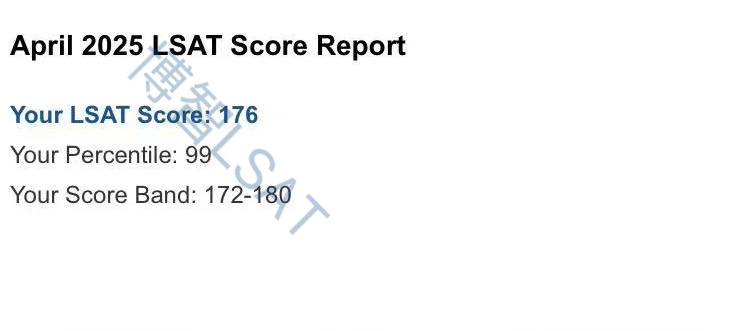 LSAT4月成绩单