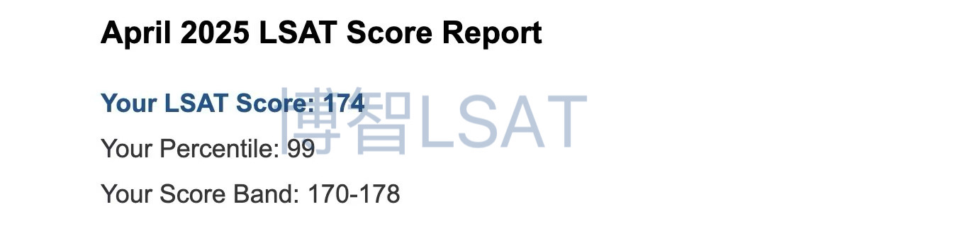 LSAT4月成绩单
